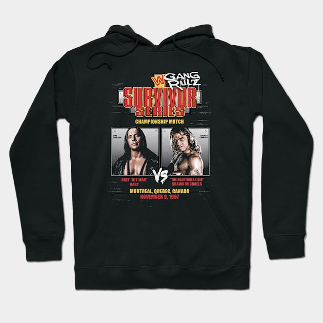 Shawn Michaels Vs Bret Hart 1997 Survivor Series Hoodie by Holman